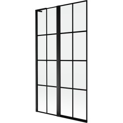 MEXEN/S - Mist L vaňová zástena 2-krídlová ľavá 100 x 150, čierna kratka, čierna (8A9L-100-011-70-77-L)