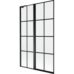 MEXEN/S - Mist L vaňová zástena 2-krídlová ľavá 110 x 150, čierna kratka, čierna (8A9L-110-011-70-77-L)