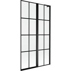 MEXEN/S - Mist L vaňová zástena 2-krídlová pravá 100 x 150, čierna kratka, čierna (8A9L-100-011-70-77-P)