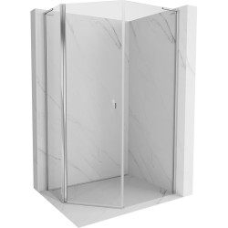 MEXEN/S - Mist Lsprchovací kút päťboký krídlový asymetrický 80 x 90, transparent, chróm (8A8L-080-090-01-00)