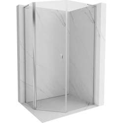 MEXEN/S - Mist Lsprchovací kút päťboký krídlový asymetrický 80 x 90, transparent, chróm (8A8L-080-090-01-00)