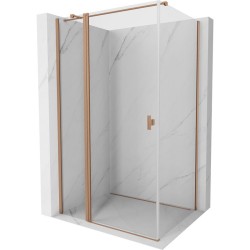 MEXEN/S - Mist T sprchovací kút dvere krídlové 100 x 80, transparent, meď kartáčovaná (8A4T-100-080-65-00)