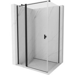 MEXEN/S - Mist T sprchovací kút dvere krídlové 80 x 90, transparent, čierna (8A4T-080-090-70-00)