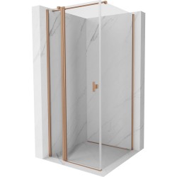 MEXEN/S - Mist T sprchovací kút dvere krídlové 95 x 95, transparent, meď kartáčovaná (8A4T-095-095-65-00)