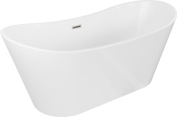 MEXEN/S - Montana vaňa voľne stojaca 150 x 75, biela, sifón a prepad nikel kartáčovaná (52011507500-97)