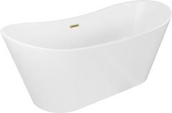 MEXEN/S - Montana vaňa voľne stojaca 170 x 80, biela, sifón a prepad zlatá kartáčovaná (52011708000-55)