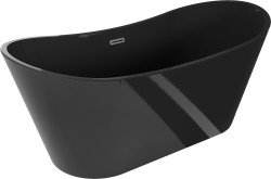 MEXEN/S - Montana vaňa voľne stojaca 170 x 80, čierna, sifón a prepad grafit metal (52011708070-95)