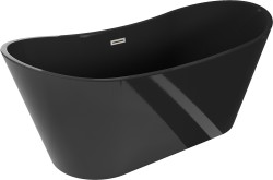 MEXEN/S - Montana vaňa voľne stojaca 170 x 80, čierna, sifón a prepad nikel kartáčovaná (52011708070-97)