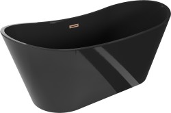 MEXEN/S - Montana vaňa voľne stojaca 170 x 80, čierna, sifón a prepad ružové zlato (52011708070-60)