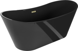 MEXEN/S - Montana vaňa voľne stojaca 170 x 80, čierna, sifón a prepad zlatá kartáčovaná (52011708070-55)