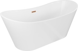 MEXEN/S - Montana vaňa voľne stojaca 180 x 90, biela, sifón a prepad meď kartáčovaná (52011809000-65)