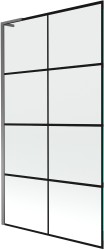 MEXEN/S - Next L vaňová zástena FIX 100 x 150, čierna vzor, grafit metal (895-100-000-03-77-95)