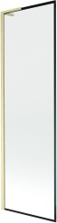 MEXEN/S - Next L vaňová zástena FIX 60 x 150, čierna vzor, zlatá kartáčovaná (895-060-000-03-70-55)
