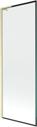 MEXEN/S - Next L vaňová zástena FIX 70 x 150, čierna vzor, zlatá kartáčovaná (895-070-000-03-70-55)