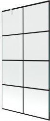 MEXEN/S - Next vaňová zástena FIX 100x150 cm, čierny dekor, biela (895-100-000-00-77-20)
