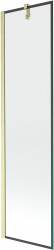MEXEN/S - Next vaňová zástena FIX 50 x 150, čierna vzor, zlatá kartáčovaná (895-050-000-00-70-55)