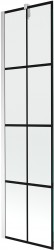 MEXEN/S - Next vaňová zástena FIX 50 x 150 cm, čierna dekor, chróm (895-050-000-00-77-01)