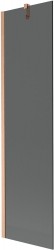 MEXEN/S - Next vaňová zástena FIX 50 x 150, grafit, meď kartáčovaná (895-050-000-00-40-65)