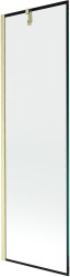 MEXEN/S - Next vaňová zástena FIX 60 x 150, čierna vzor, zlatá kartáčovaná (895-060-000-00-70-55)