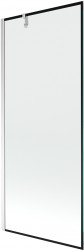 MEXEN/S - Next vaňová zástena FIX 80 x 150, čierna dekor, chróm (895-080-000-00-70-01)
