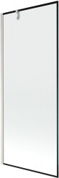 MEXEN/S - Next vaňová zástena FIX 80 x 150, čierna vzor, nikel kartáčovaná (895-080-000-00-70-97)