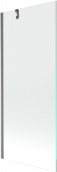 MEXEN/S - Next vaňová zástena FIX 80 x 150, transparent, grafit kartáčovaná (895-080-000-00-00-66)