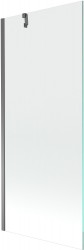 MEXEN/S - Next vaňová zástena FIX 80 x 150, transparent, grafit metal (895-080-000-00-00-95)