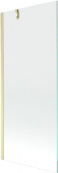 MEXEN/S - Next vaňová zástena FIX 80 x 150, transparent, zlatá kartáčovaná (895-080-000-00-00-55)