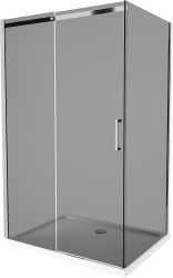 MEXEN/S - Omega sprchovací kút 100 x 80, grafit, chróm + vanička so sifónom (825-100-080-01-40-4010)