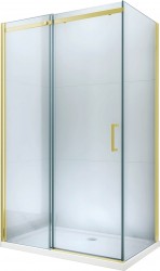 MEXEN/S - Omega Sprchovací kút 100x100, transparent, zlatý + vanička so sifónom (825-100-100-50-00-4010)