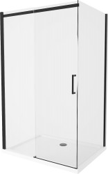 MEXEN/S - Omega sprchovací kút 100x80, transparent, čierna + biela vanička so sifónom (825-100-080-70-00-4010B)