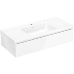 MEXEN/S - Orio kúpeľňová skrinka 100 cm s umývadlom Otis, 1 šuplík, biela lesk (91A10-10023-1-BF00-W18M00)