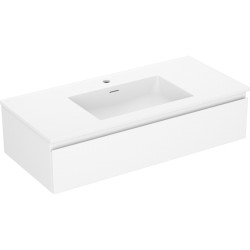 MEXEN/S - Orio kúpeľňová skrinka 100 cm s umývadlom Otis, 1 šuplík, biela mat (91A10-10023-1-BF01-W18M01)