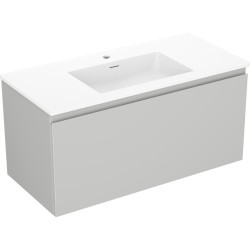 MEXEN/S - Orio kúpeľňová skrinka 100 cm s umývadlom Otis, 1 šuplík, sivá mat/biela mat (91A10-10047-1-BF62-W18M01)