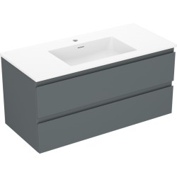 MEXEN/S - Orio kúpeľňová skrinka 100 cm s umývadlom Otis, 2 zásuvky, grafit mat/biela mat (91A10-10047-2-BFF66-W18M01)