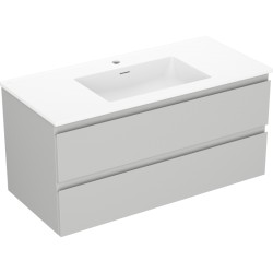 MEXEN/S - Orio kúpeľňová skrinka 100 cm s umývadlom Otis, 2 zásuvky, sivá mat/biela mat (91A10-10047-2-BFF62-W18M01)