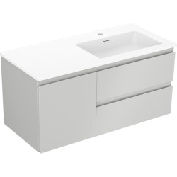 MEXEN/S - Orio kúpeľňová skrinka 100 cm s umývadlom Otis pravá, 2S, 1D, sivá mat/biela mat (91A13-10047-3-BBFFF62-W18P01)