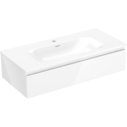 MEXEN/S - Orio kúpeľňová skrinka 100 cm s umývadlom Vela, 1 šuplík, biela lesk (91A10-10023-1-BF00-W23M00)