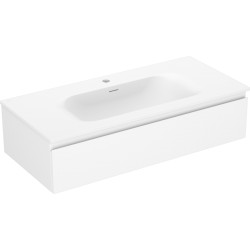 MEXEN/S - Orio kúpeľňová skrinka 100 cm s umývadlom Vela, 1 šuplík, biela mat (91A10-10023-1-BF01-W23M01)