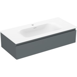 MEXEN/S - Orio kúpeľňová skrinka 100 cm s umývadlom Vela, 1 šuplík, grafit mat/biela mat (91A10-10023-1-BF66-W23M01)