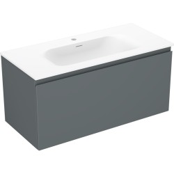 MEXEN/S - Orio kúpeľňová skrinka 100 cm s umývadlom Vela, 1 šuplík, grafit mat/biela mat (91A10-10047-1-BF66-W23M01)