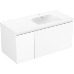 MEXEN/S - Orio kúpeľňová skrinka 100 cm s umývadlom Vela pravá, 1S, 1D, biela mat (91A13-10047-3-BBFF01-W23P01)