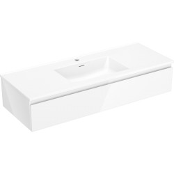 MEXEN/S - Orio kúpeľňová skrinka 120 cm s umývadlom Otis, 1 šuplík, biela lesk (91A10-12023-1-BF00-W18M00)