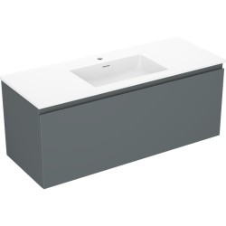MEXEN/S - Orio kúpeľňová skrinka 120 cm s umývadlom Otis, 1 šuplík, grafit mat/biela mat (91A10-12047-1-BF66-W18M01)