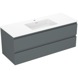 MEXEN/S - Orio kúpeľňová skrinka 120 cm s umývadlom Otis, 2 zásuvky, grafit mat/biela mat (91A10-12047-2-BFF66-W18M01)