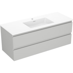 MEXEN/S - Orio kúpeľňová skrinka 120 cm s umývadlom Otis, 2 zásuvky, sivá mat/biela mat (91A10-12047-2-BFF62-W18M01)