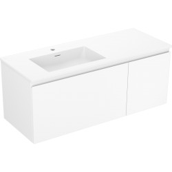 MEXEN/S - Orio kúpeľňová skrinka 120 cm s umývadlom Otis ľavá, 1S, 1D, biela mat (91A13-12047-3-BBFF01-W18L01)