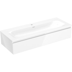 MEXEN/S - Orio kúpeľňová skrinka 120 cm s umývadlom Vela, 1 šuplík, biela lesk (91A10-12023-1-BF00-W23M00)