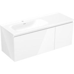 MEXEN/S - Orio kúpeľňová skrinka 120 cm s umývadlom Vela ľavá, 1S, 1D, biela lesk (91A13-12047-3-BBFF00-W23L00)