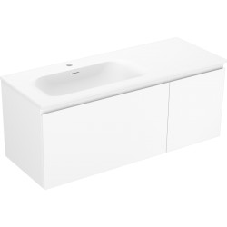 MEXEN/S - Orio kúpeľňová skrinka 120 cm s umývadlom Vela ľavá, 1S, 1D, biela mat (91A13-12047-3-BBFF01-W23L01)